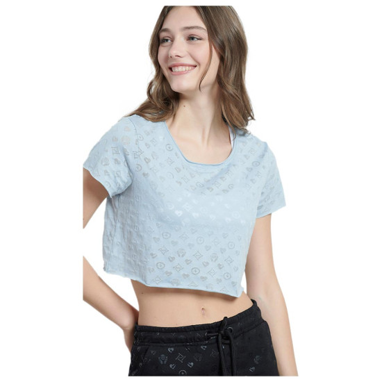 Bodytalk Γυναικεία κοντομάνικη μπλούζα crop One World